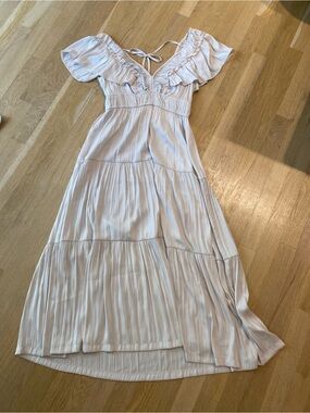 Anthropologie Dusty Rose Ruffled Maxi Dress